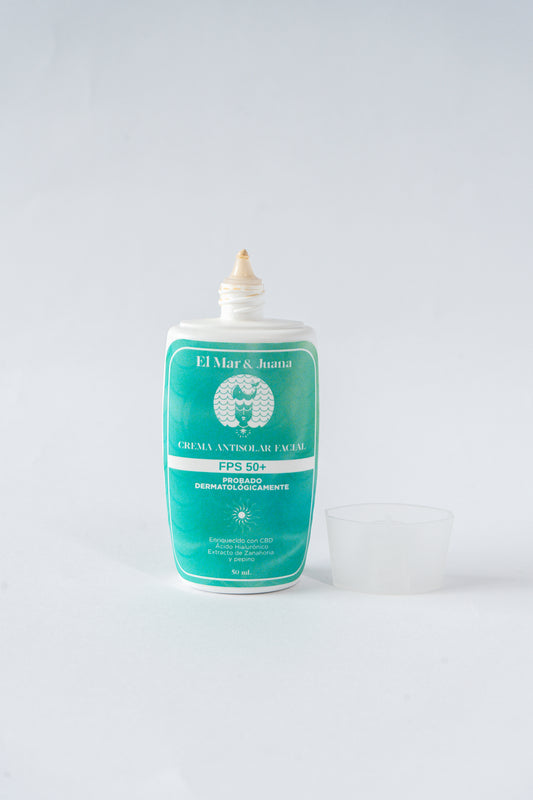 Antisolar Facial FPS 50+ con CBD y Ácido Hialurónico